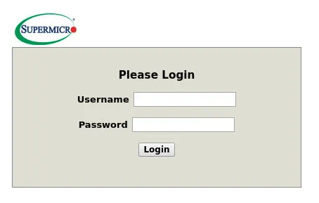 Интерфейс входа в IPMI Интерфейс входа в IPMI