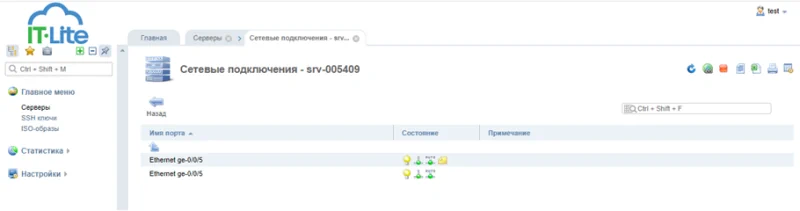 состояние подключенных сетей