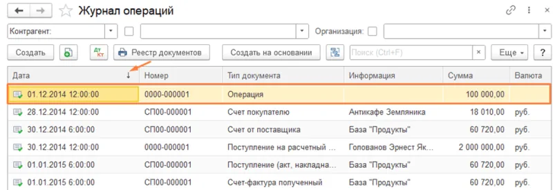 Пересчет итогов в режиме 1С:Предприятие