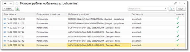 История работы мобильных устройств